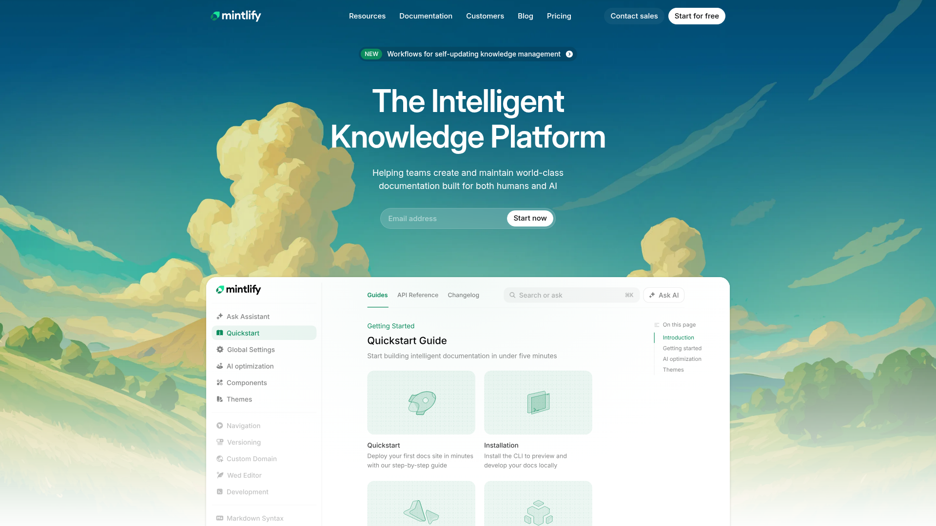 Screenshot of Mintlify website