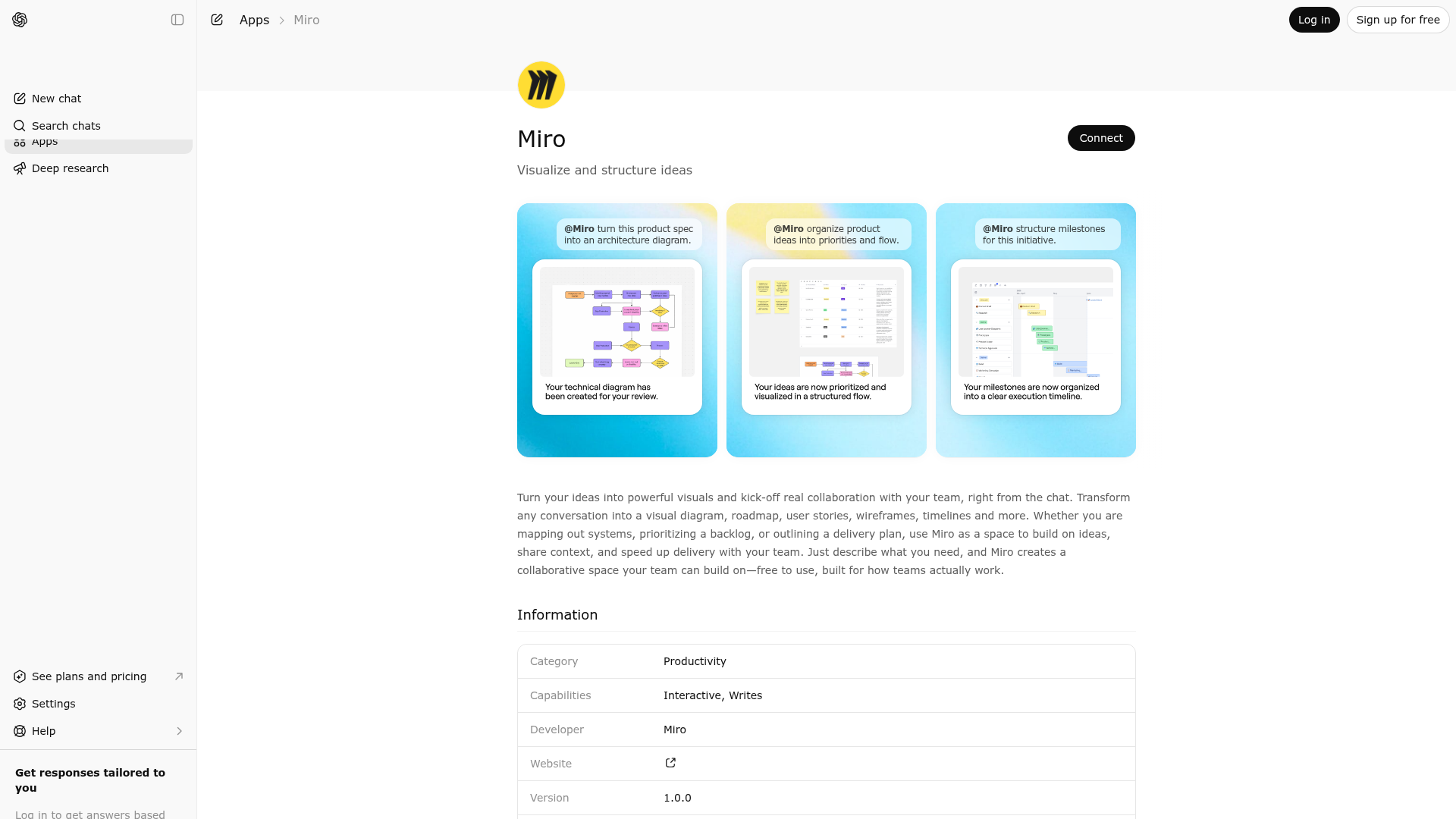 Screenshot of Miro website