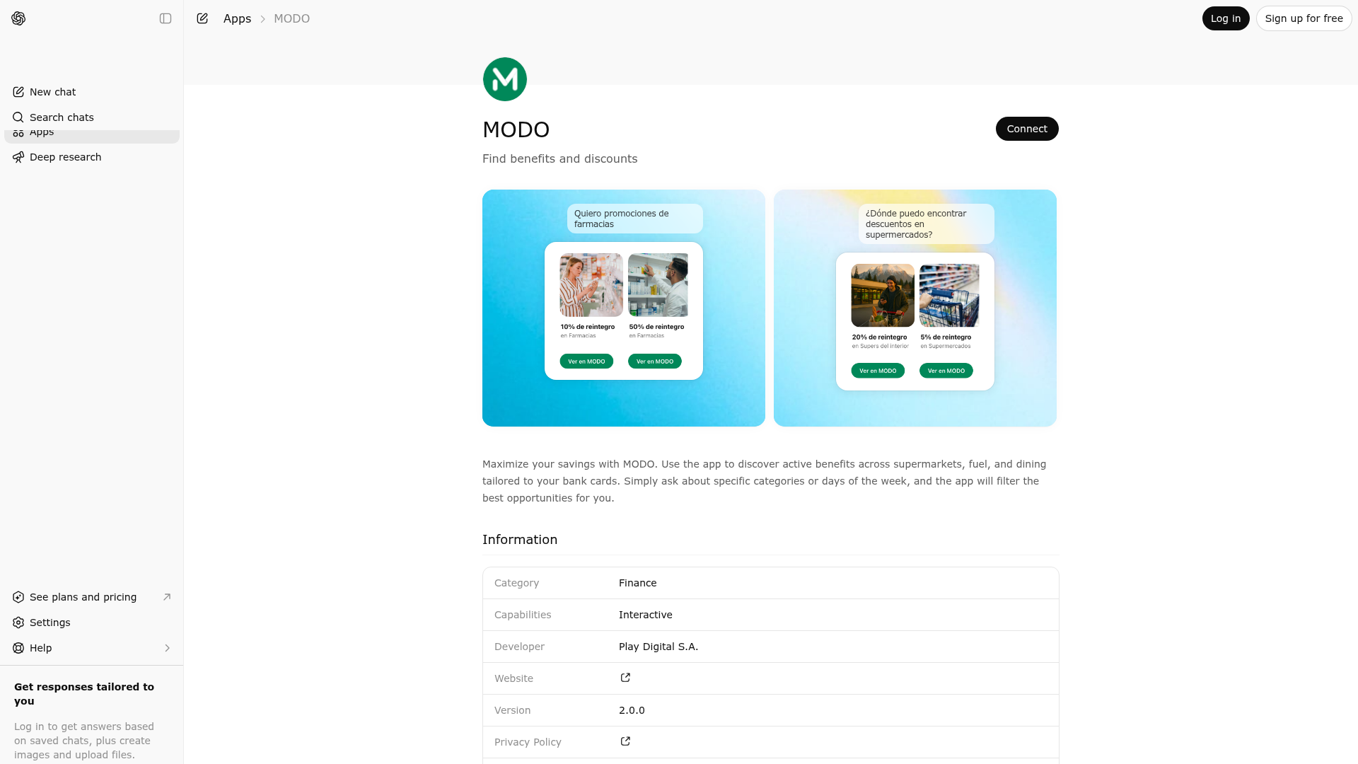 Screenshot of MODO website