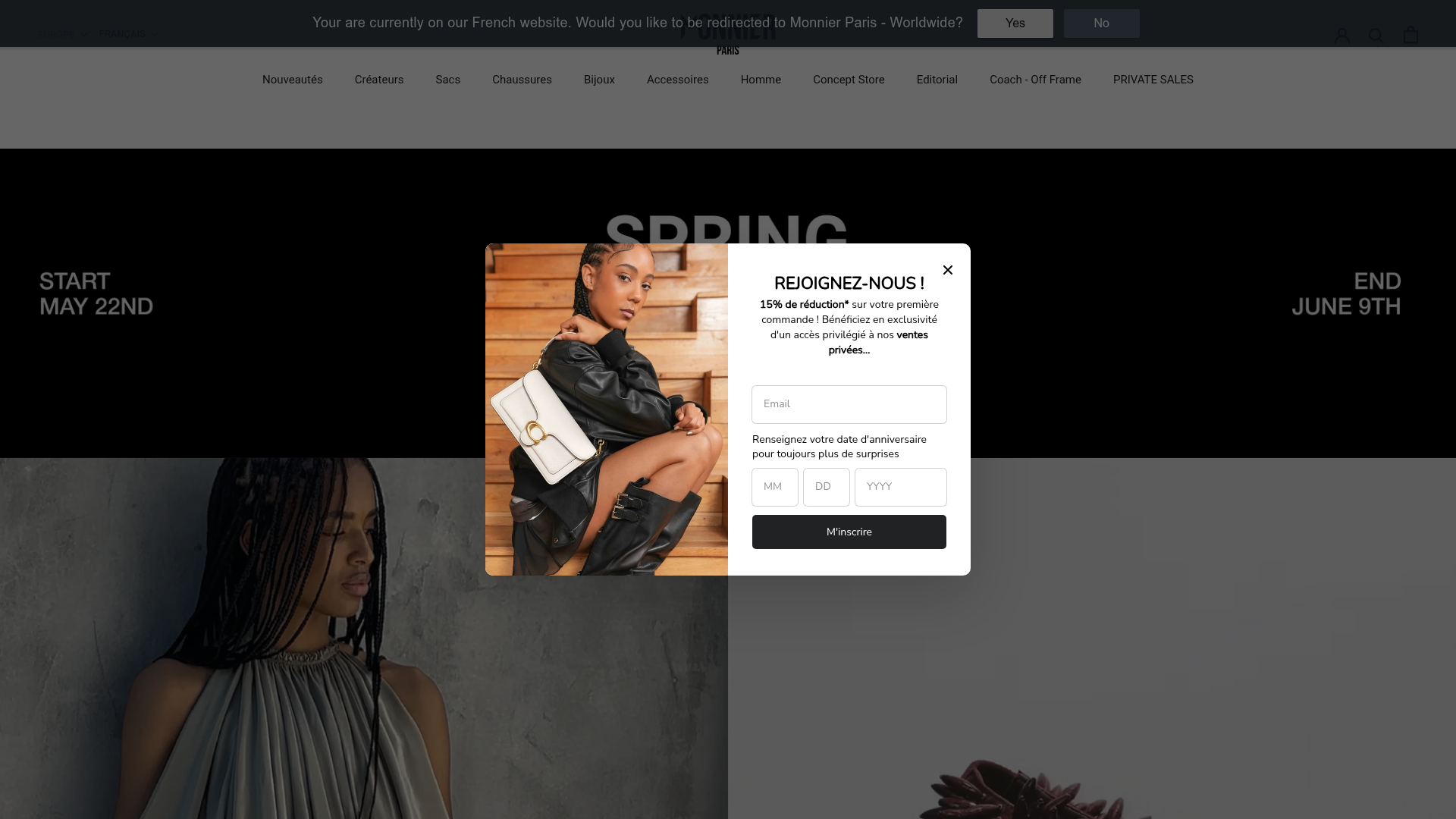 Screenshot of Monnier Paris website