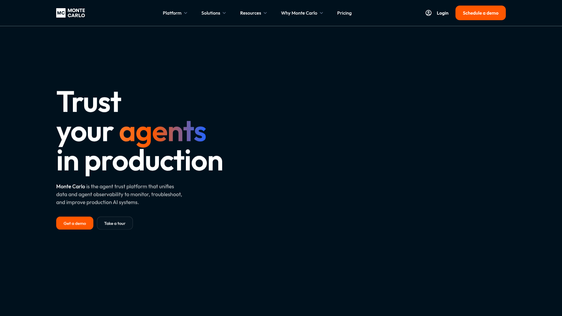 Screenshot of Monte Carlo website