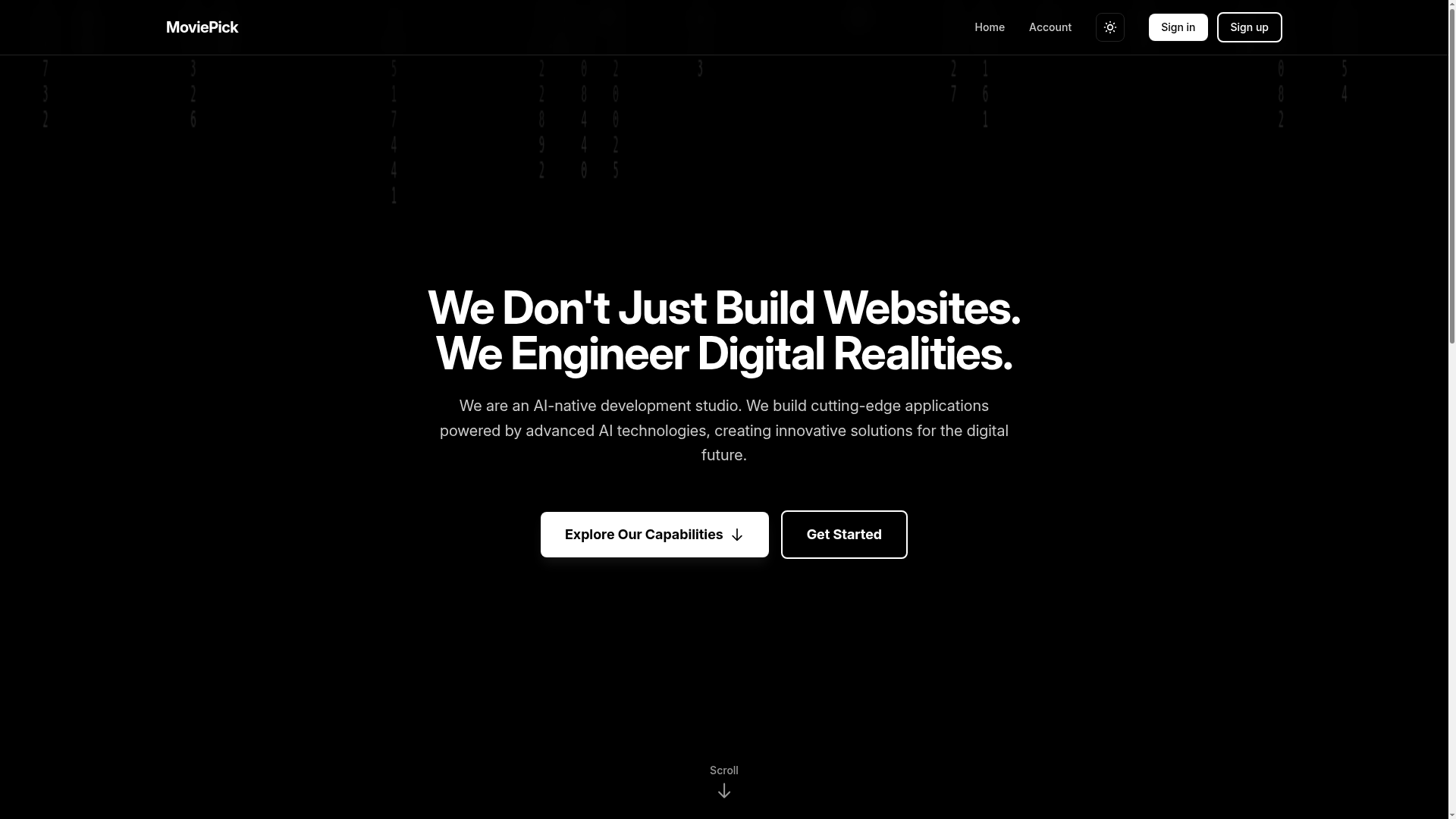 Screenshot of MovieFind website