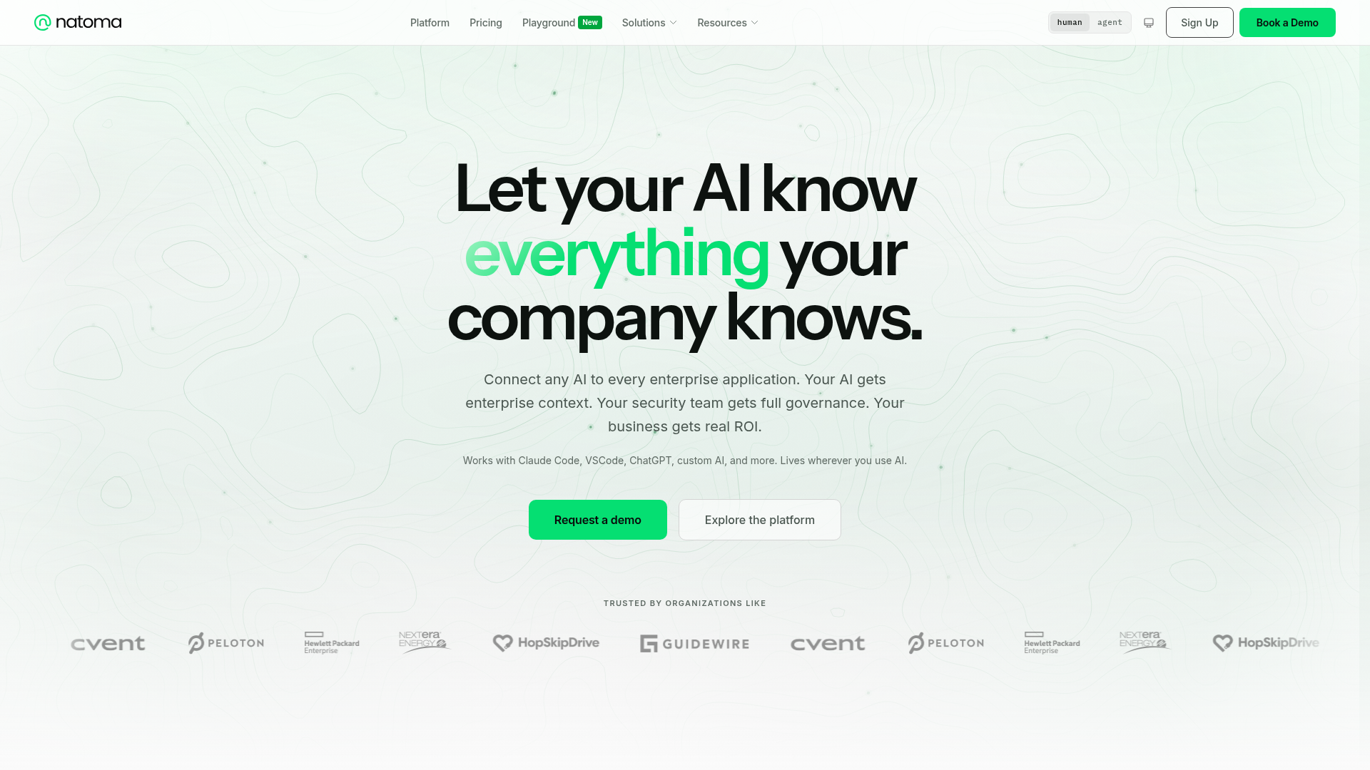 Screenshot of Natoma website