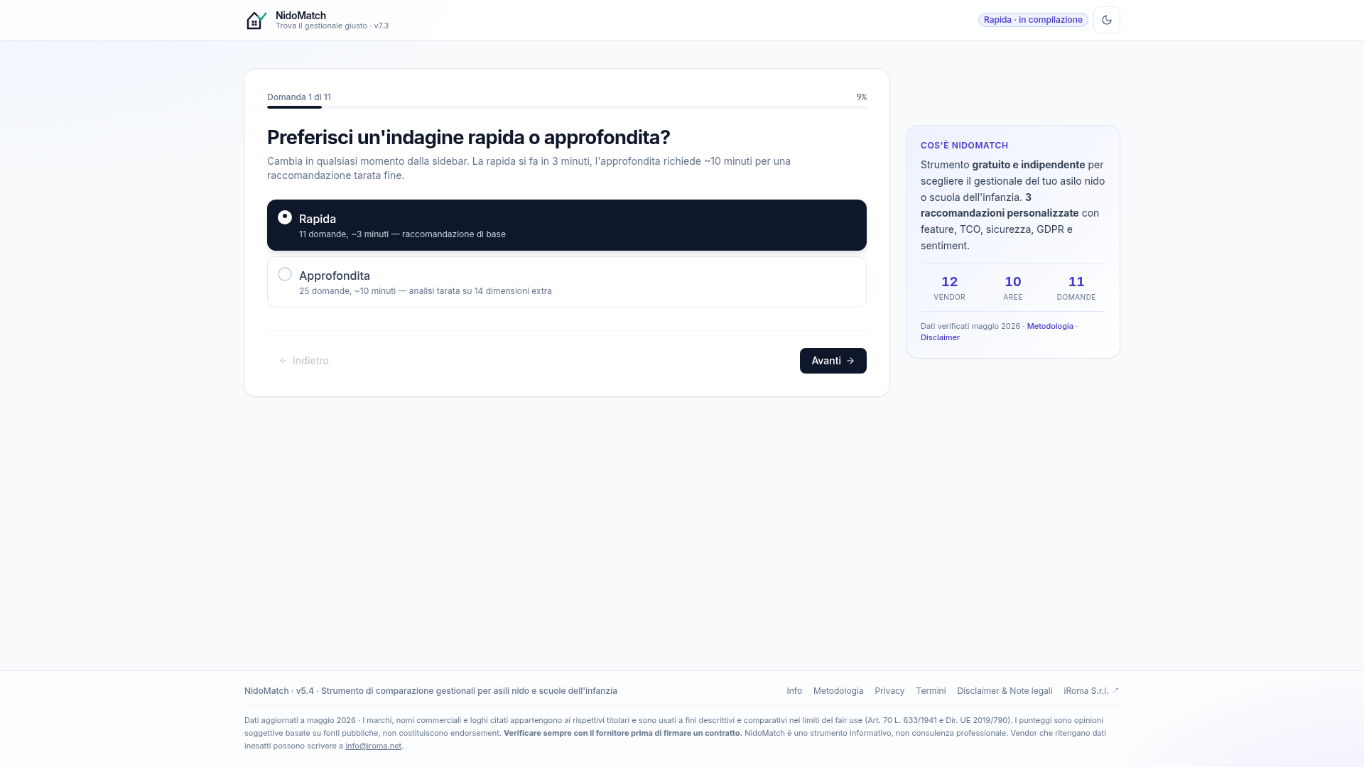 Screenshot of NidoMatch website