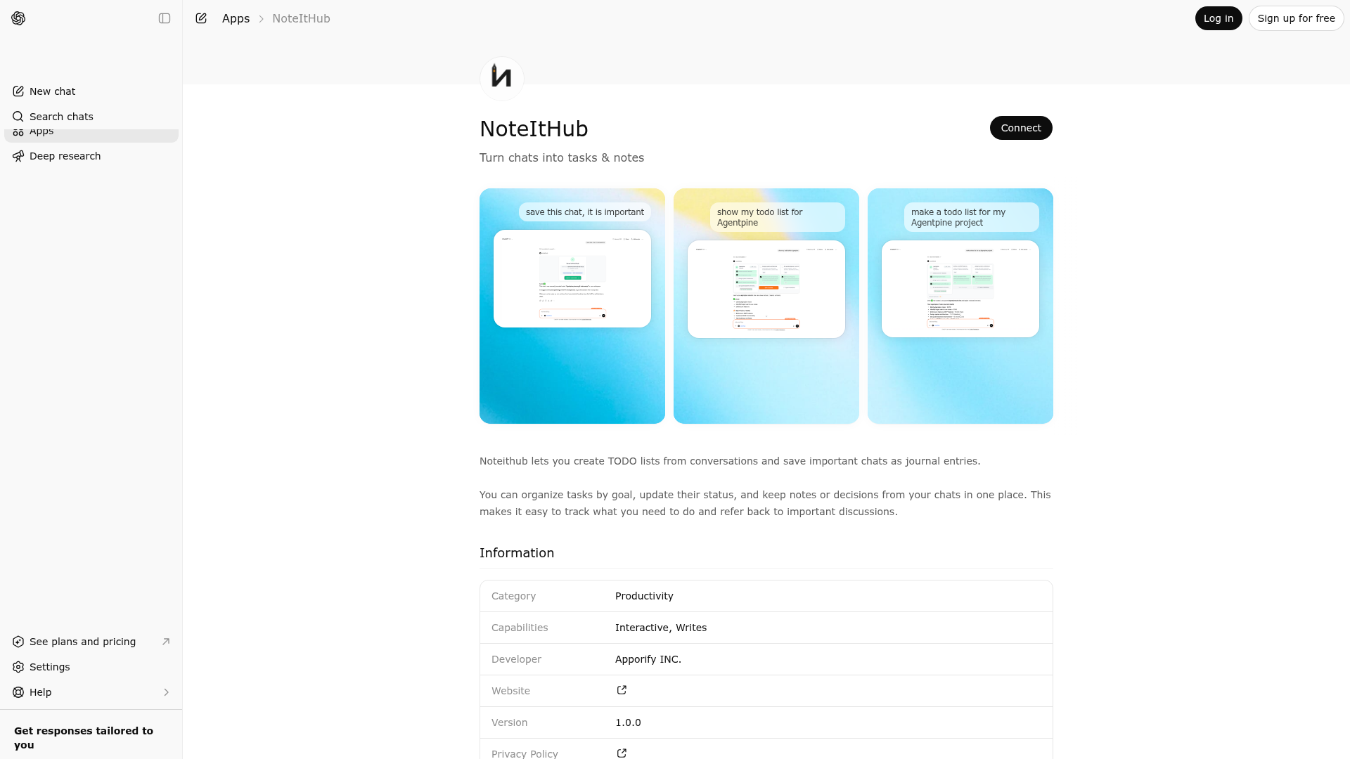 Screenshot of NoteItHub website
