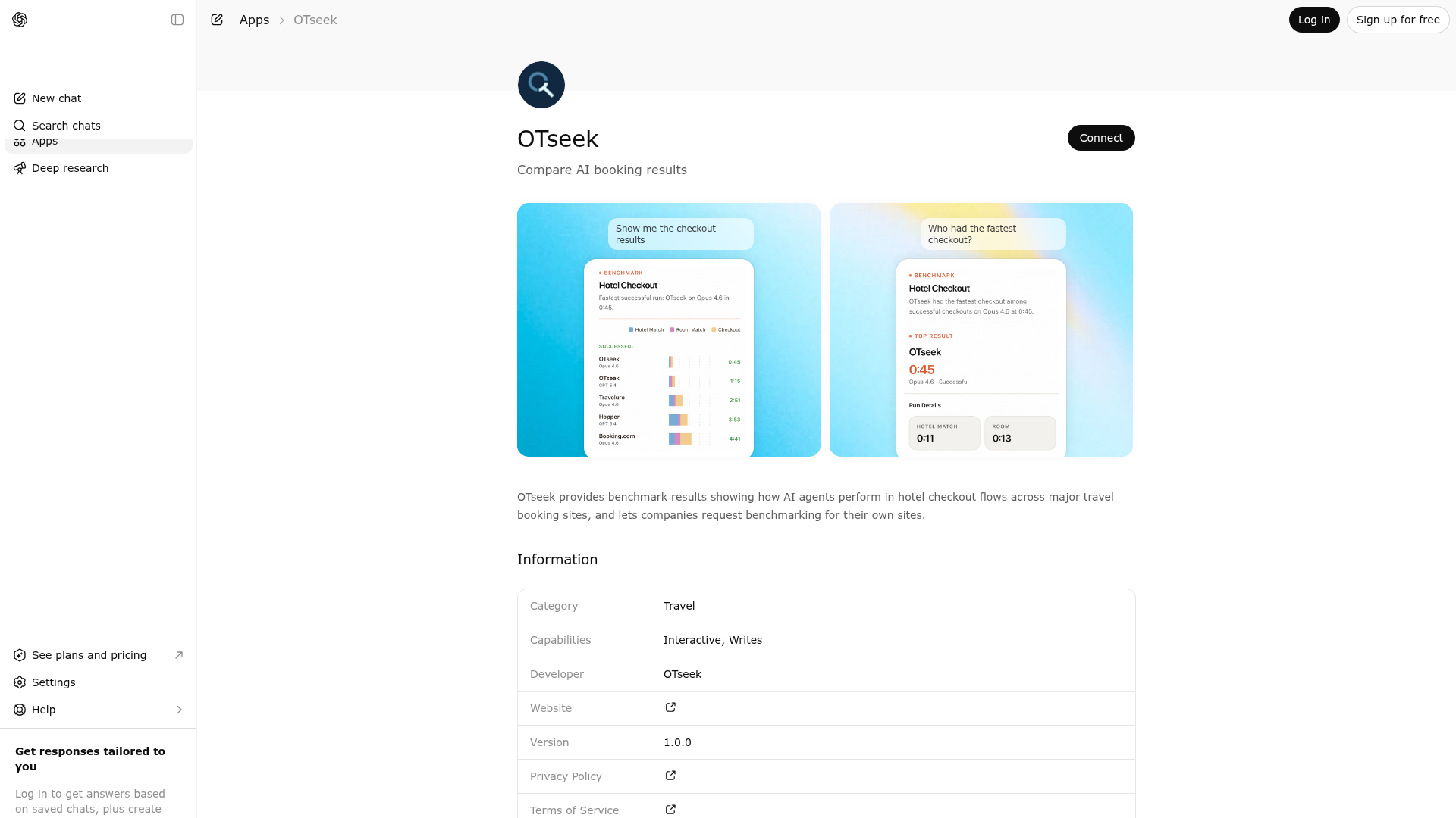 Screenshot of OTseek website