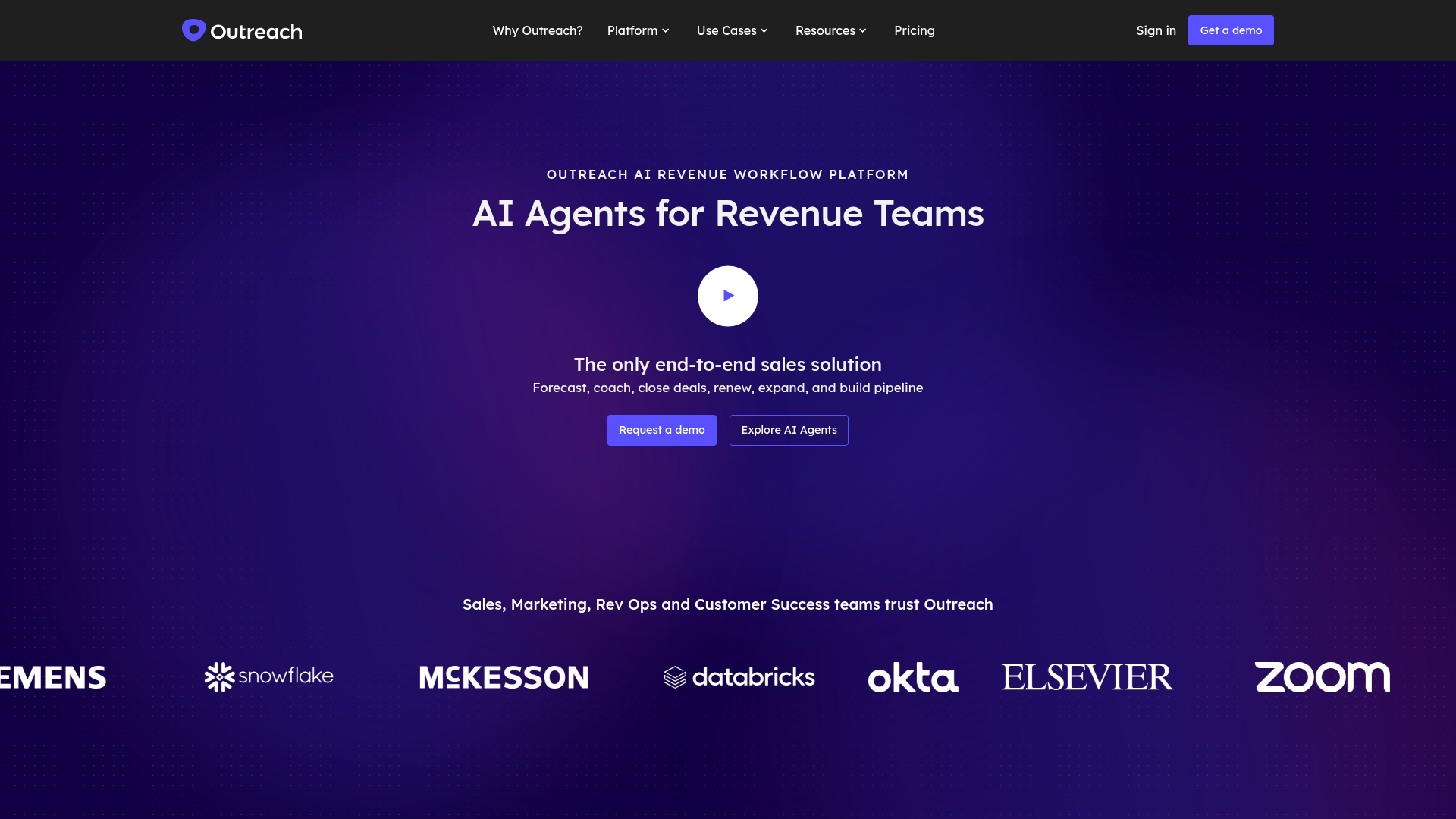 Screenshot of Outreach website