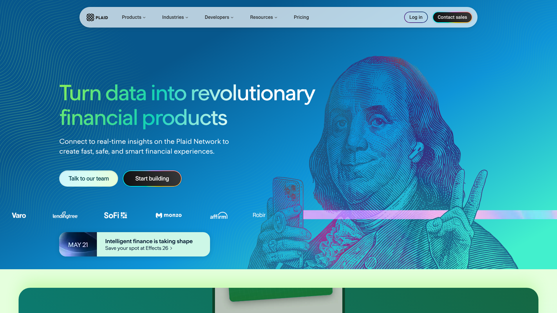 Screenshot of Plaid Developer Tools website