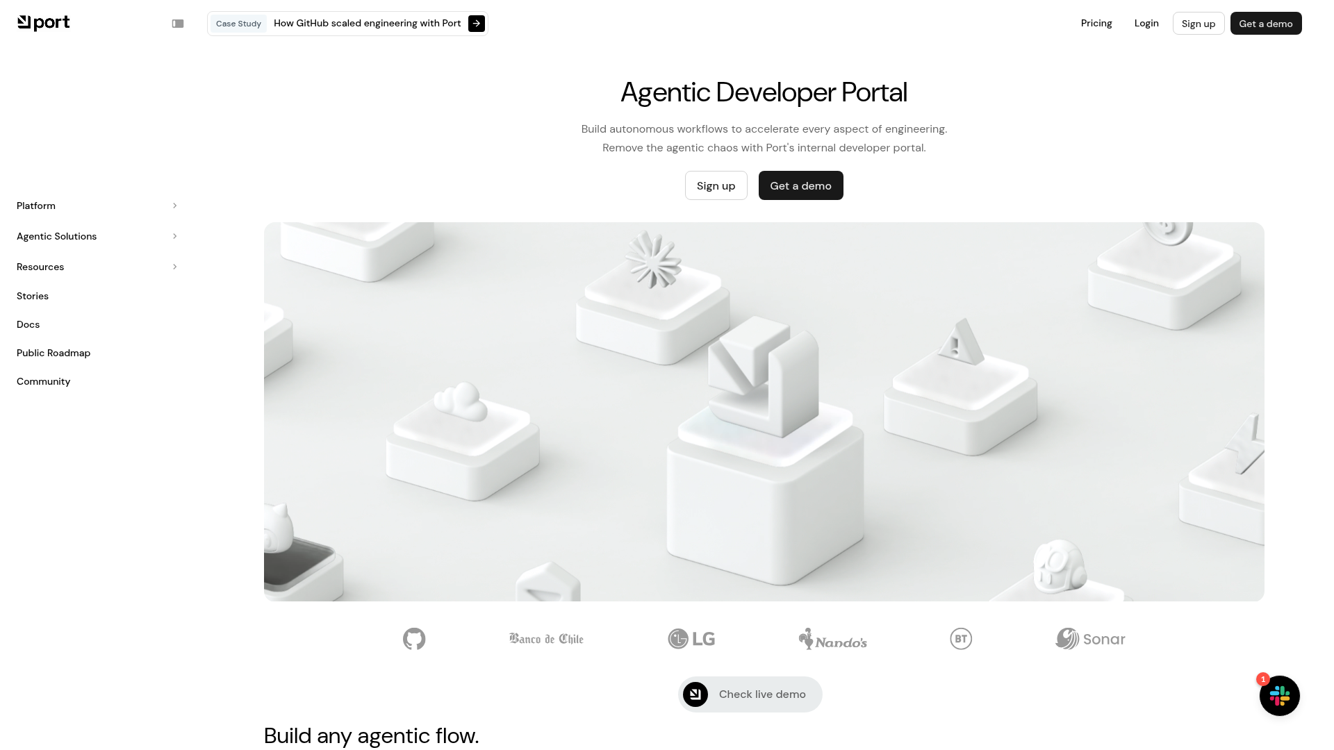 Screenshot of Port IO website