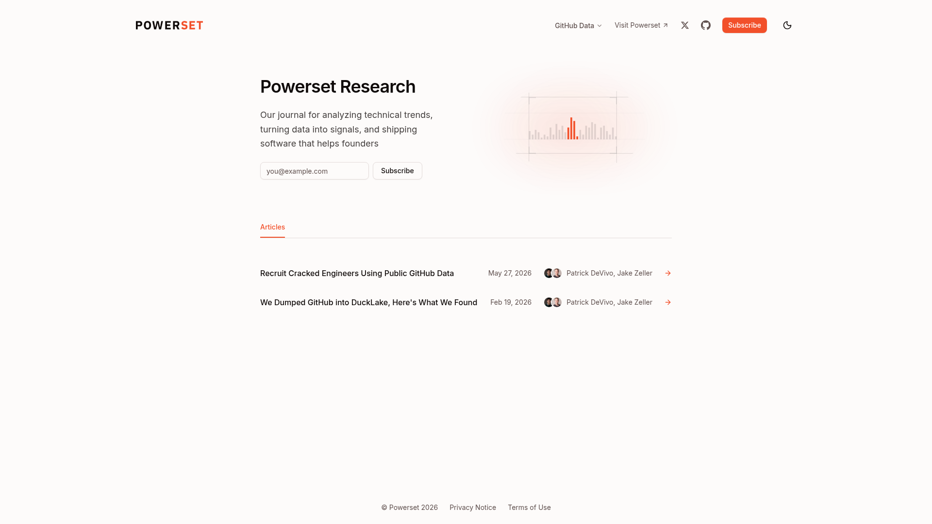 Screenshot of Powerset Research website