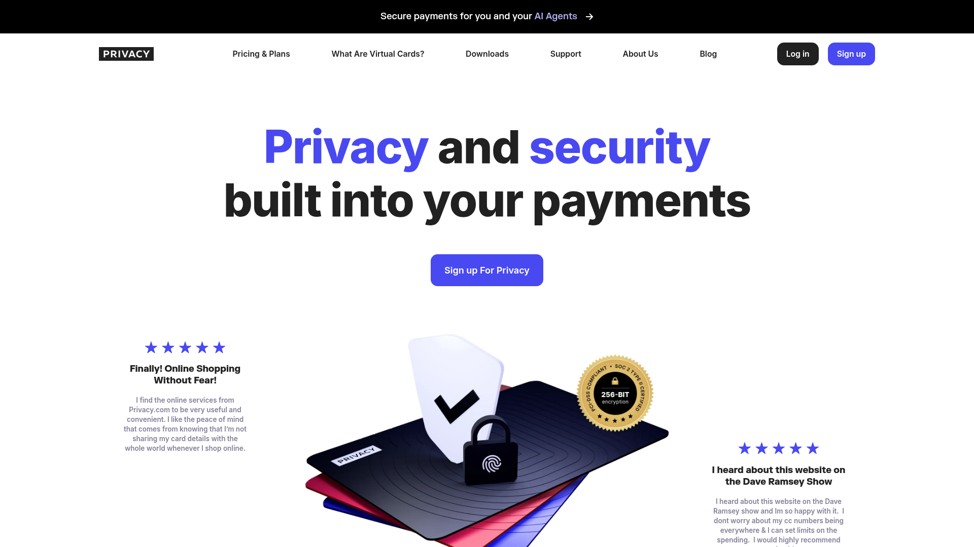 Screenshot of Privacy.com website