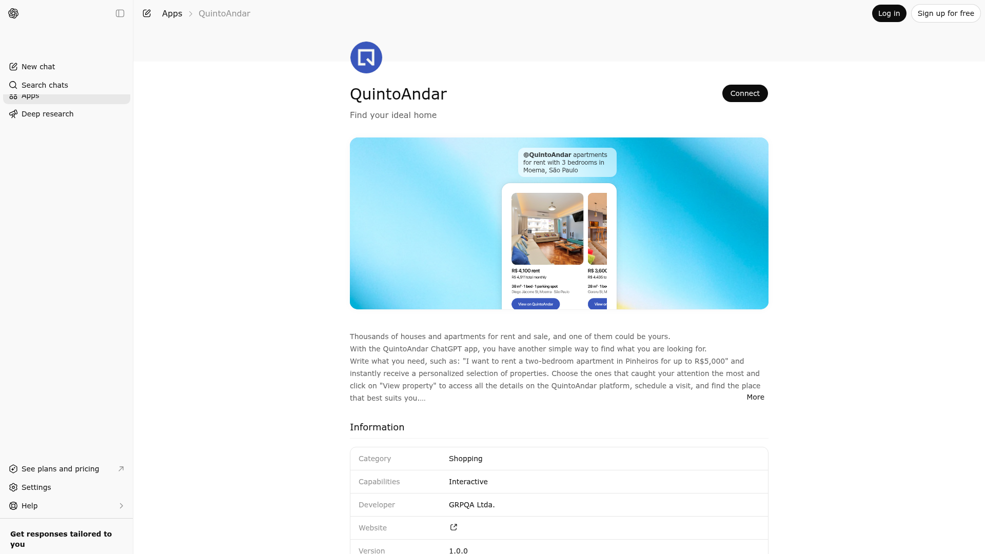 Screenshot of QuintoAndar website