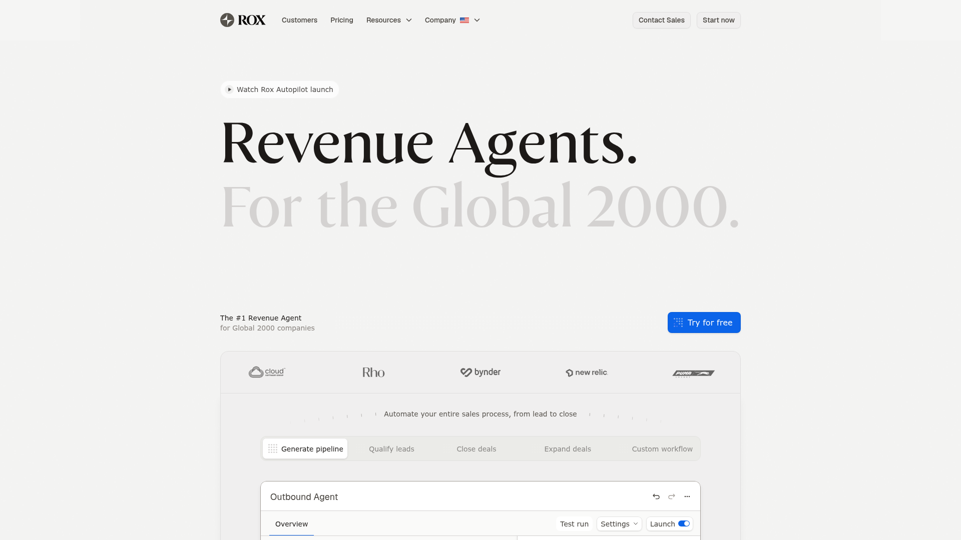 Screenshot of Rox website