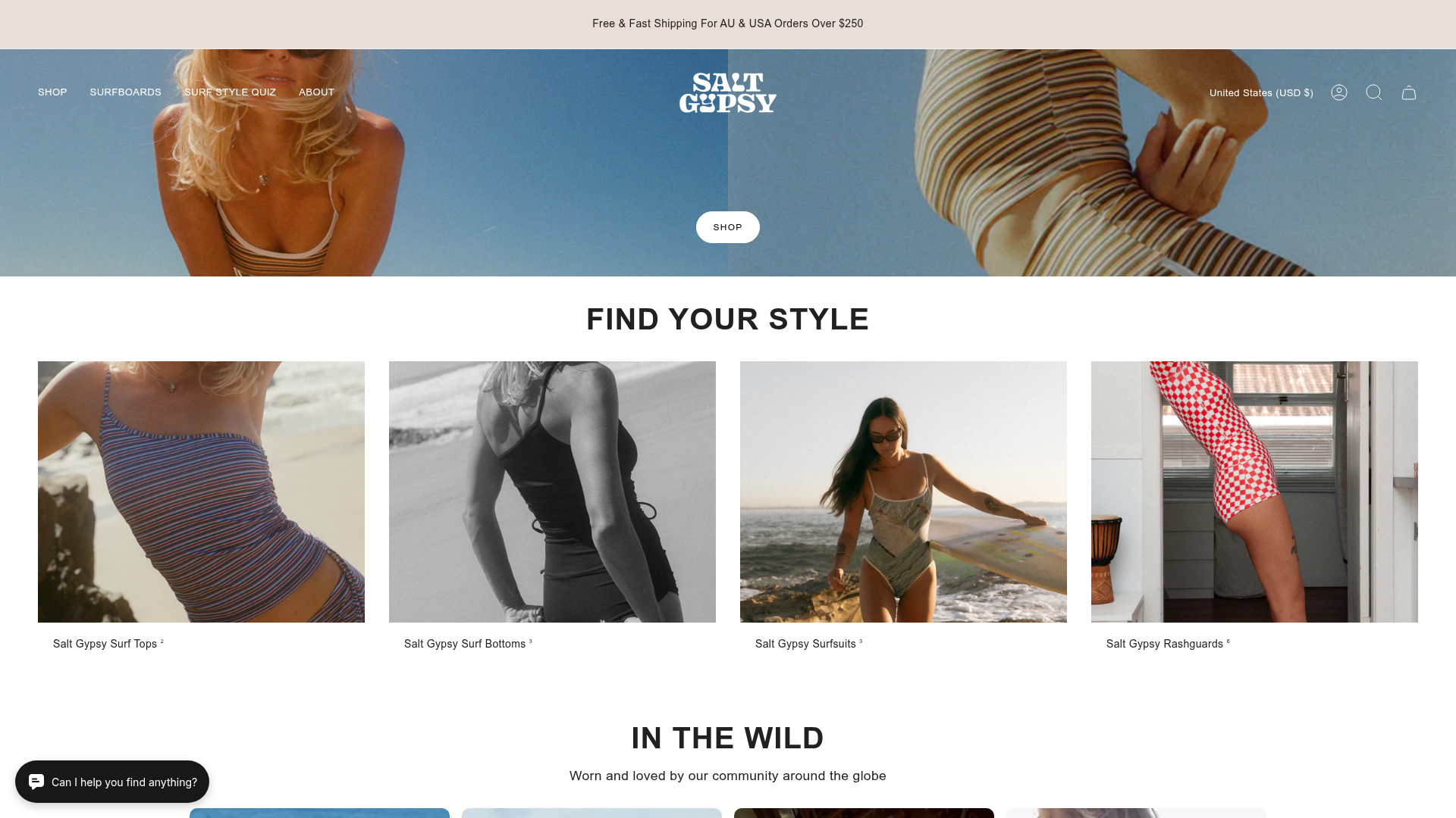 Screenshot of Salt Gypsy website