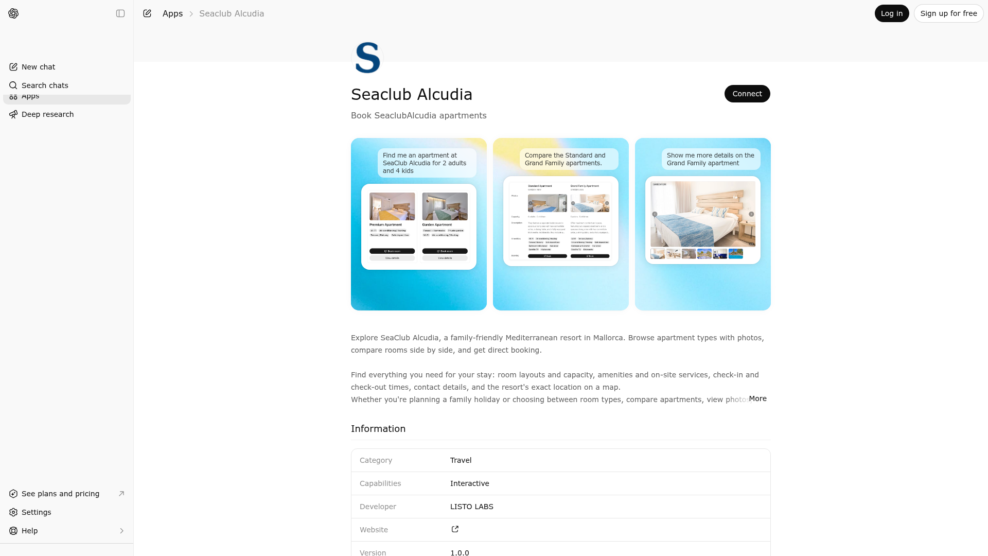 Screenshot of Seaclub Alcudia website