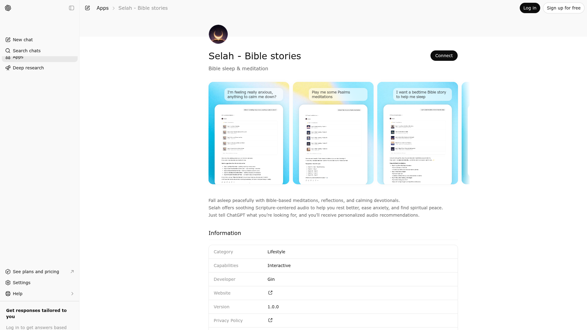 Screenshot of Selah - Bible stories website