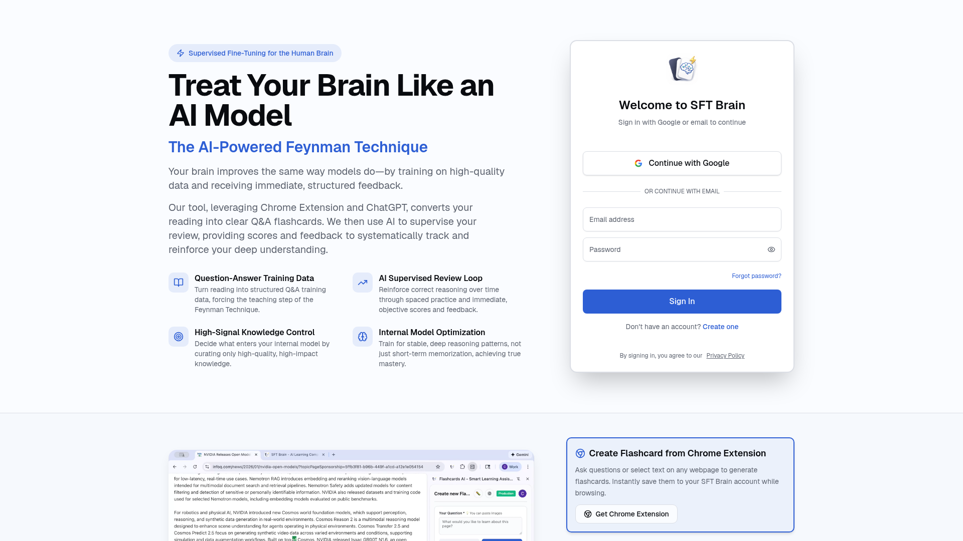 Screenshot of SFT Brain website