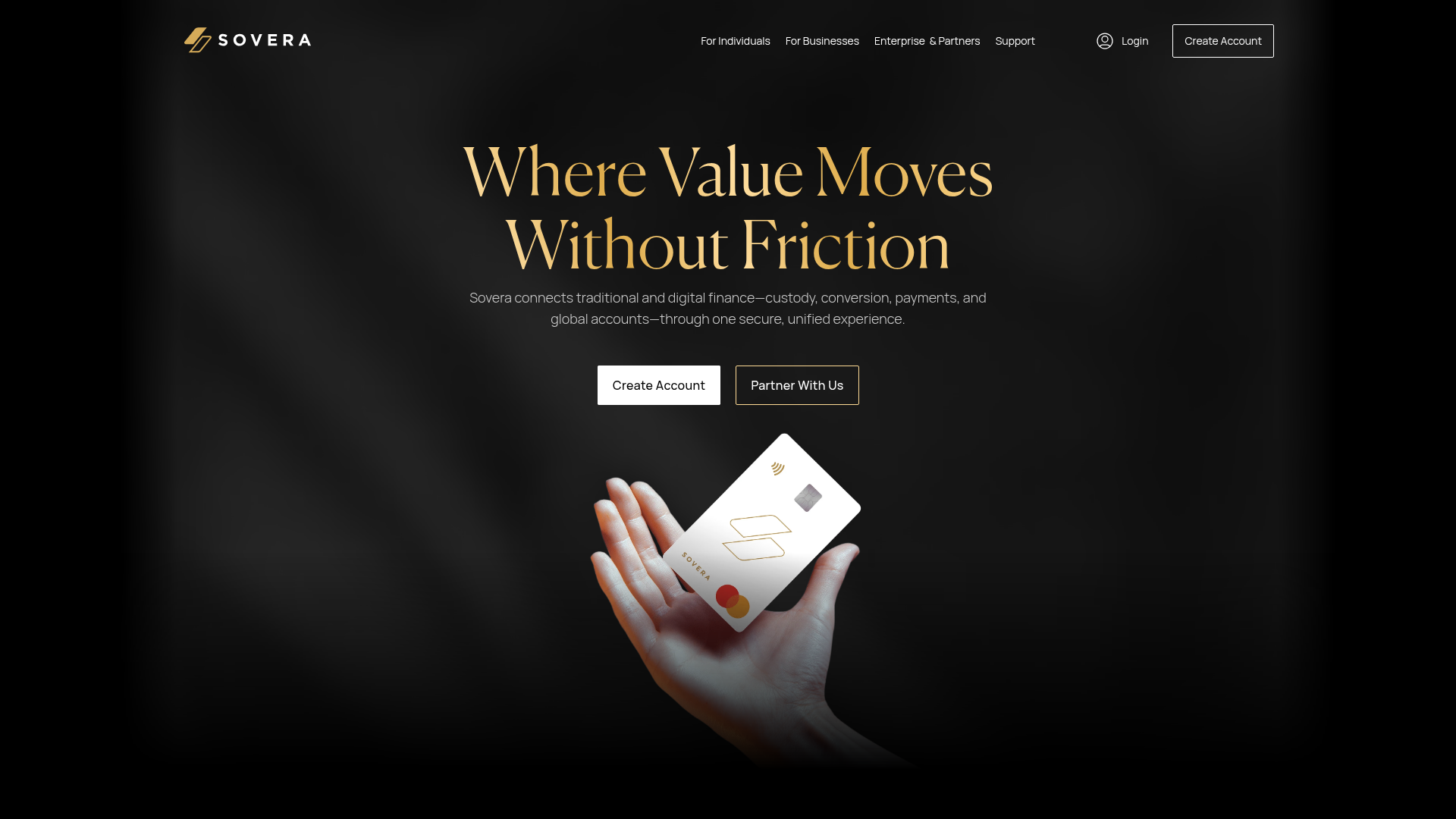 Screenshot of Sovera website