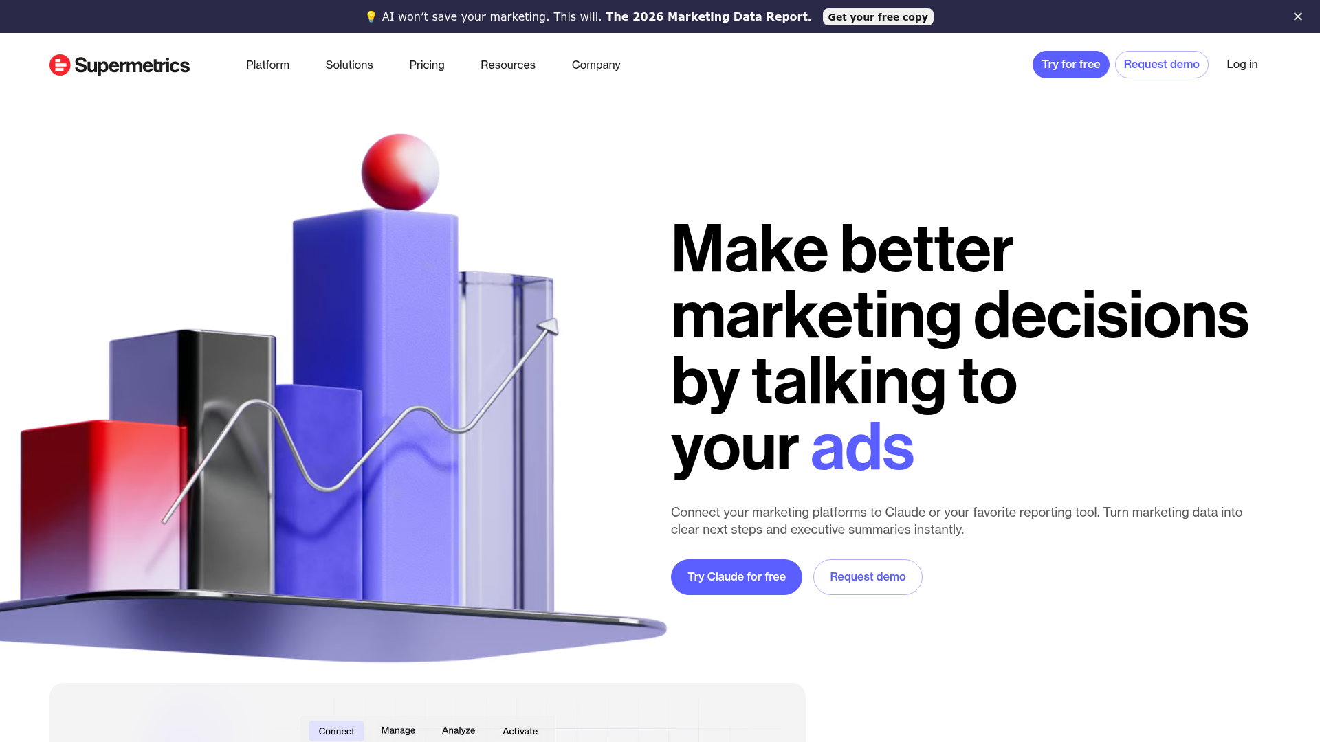 Screenshot of Supermetrics website