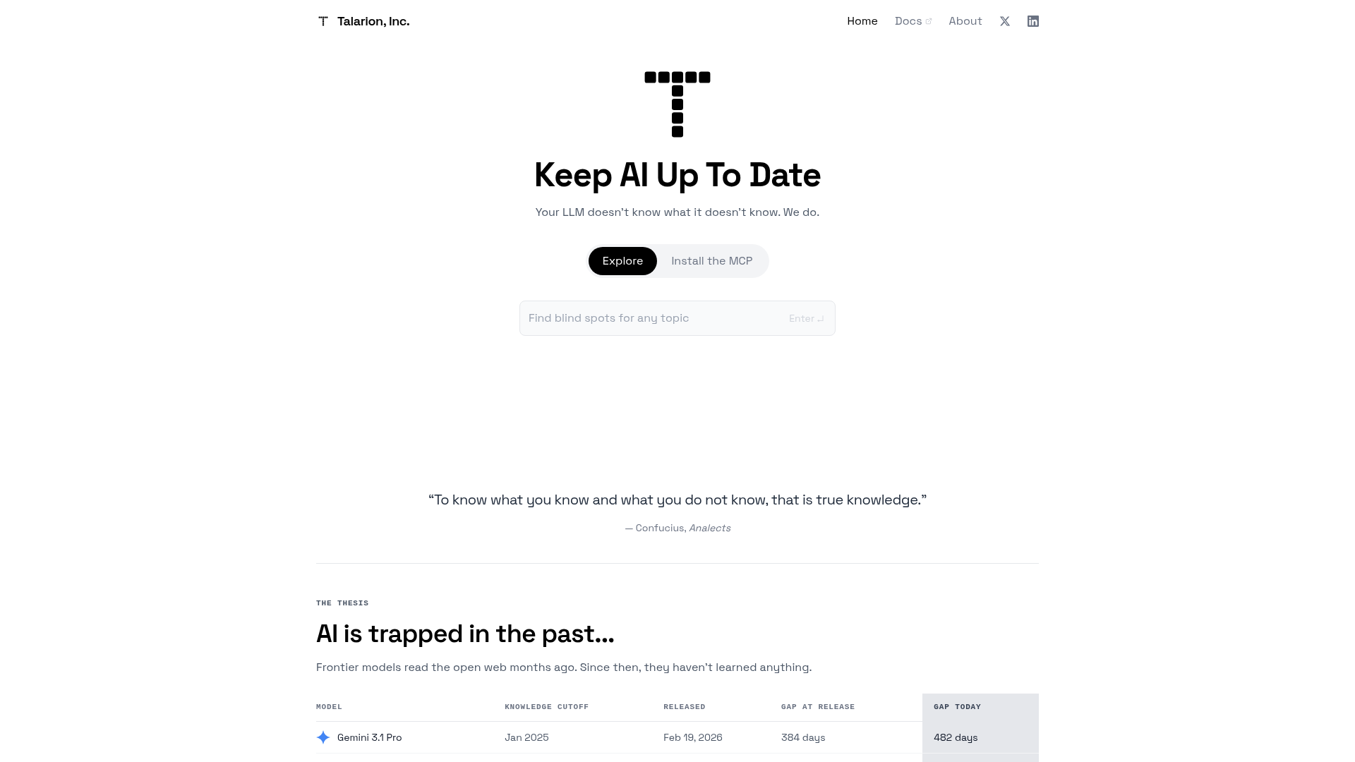 Screenshot of Talarion website