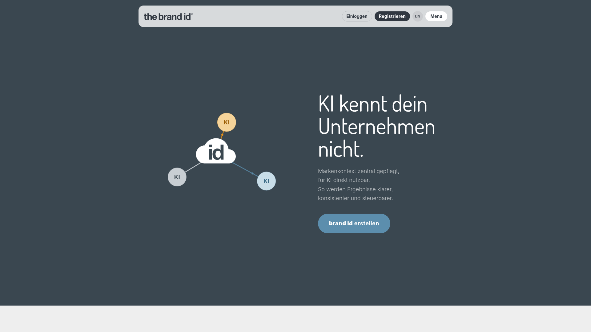 Screenshot of the brand id website
