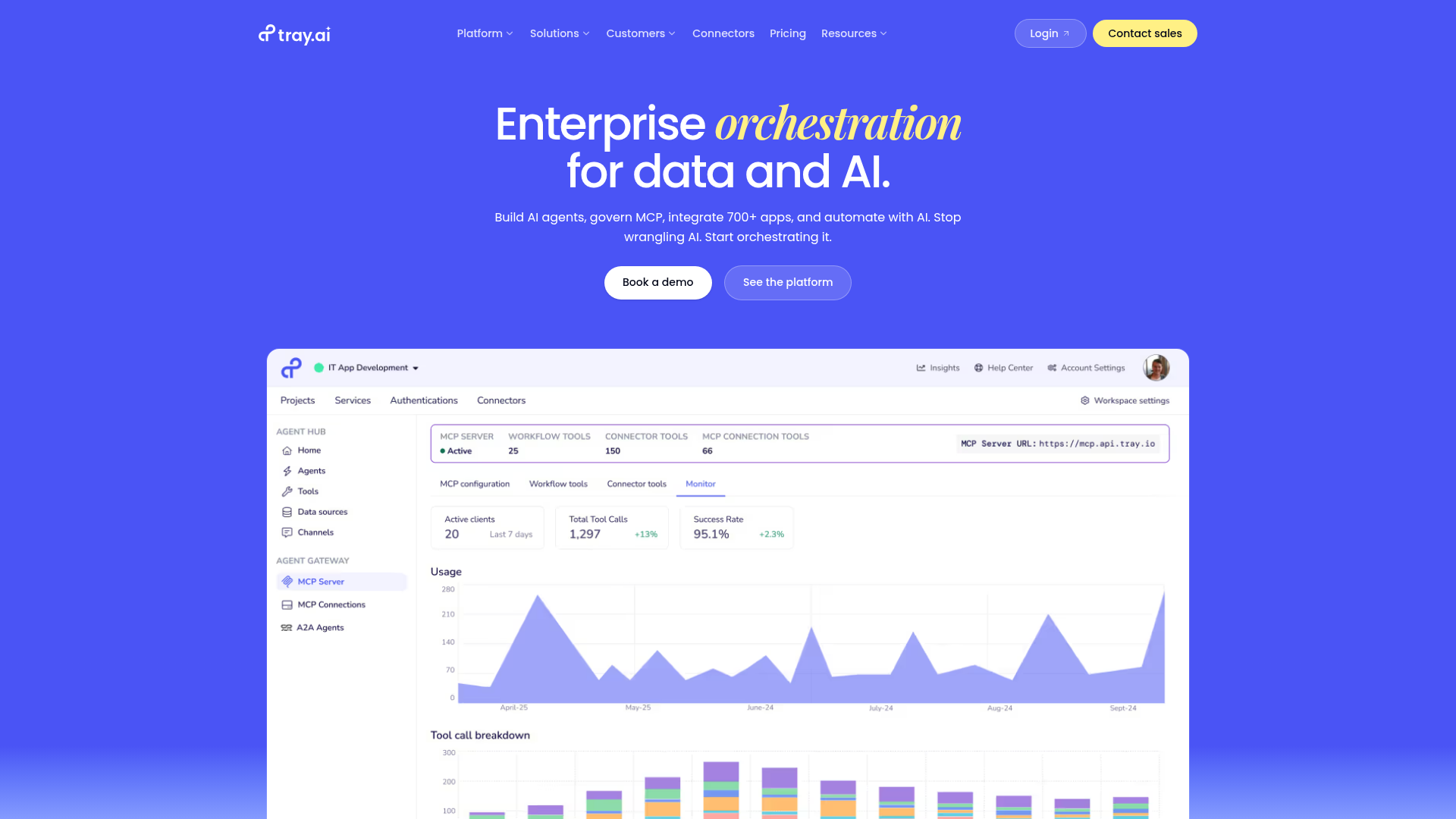 Screenshot of Tray.ai website