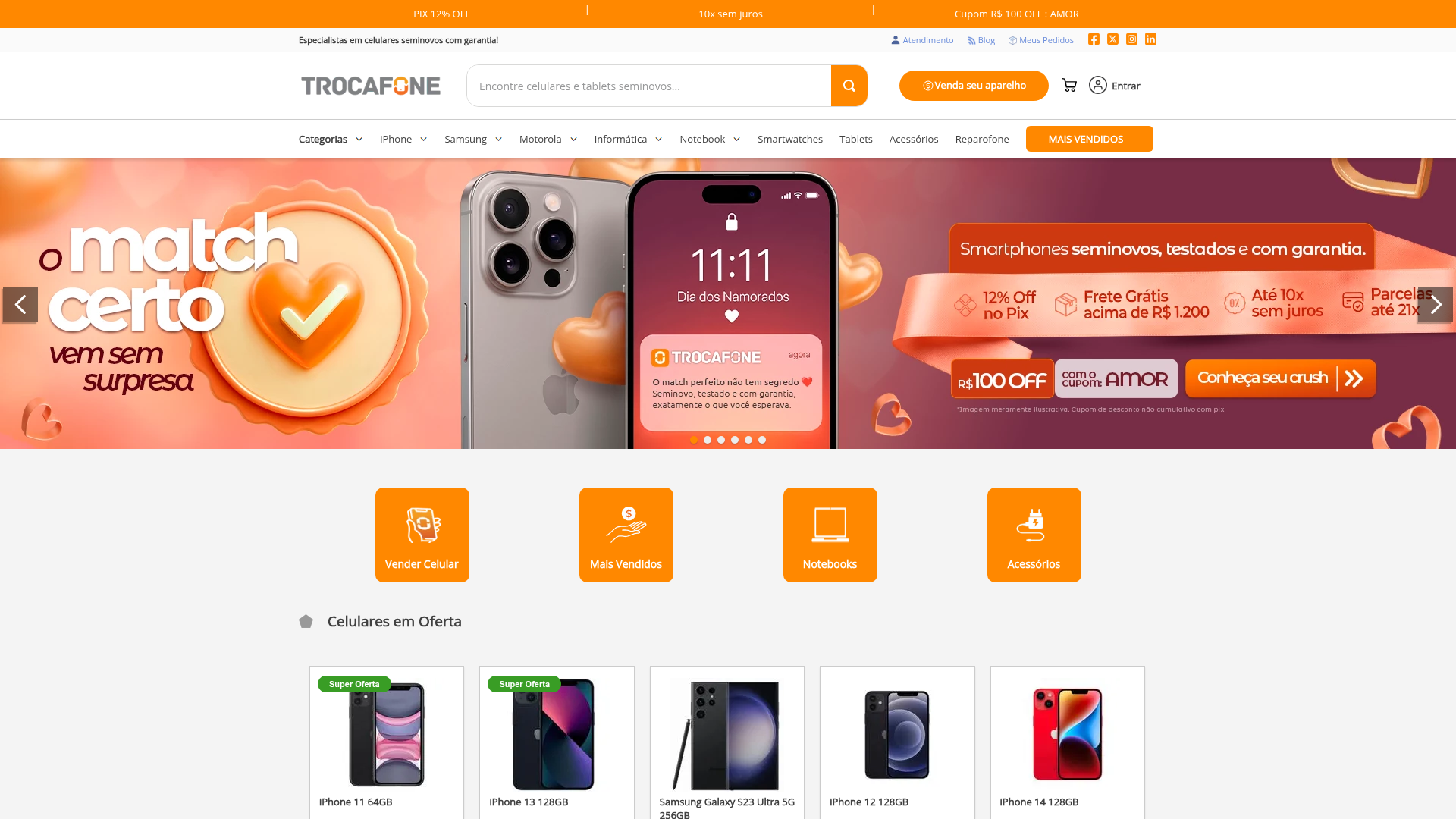 Screenshot of Trocafone website