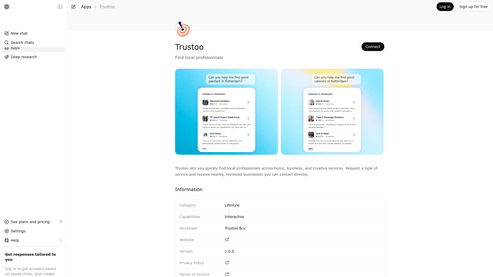 Screenshot of Trustoo website