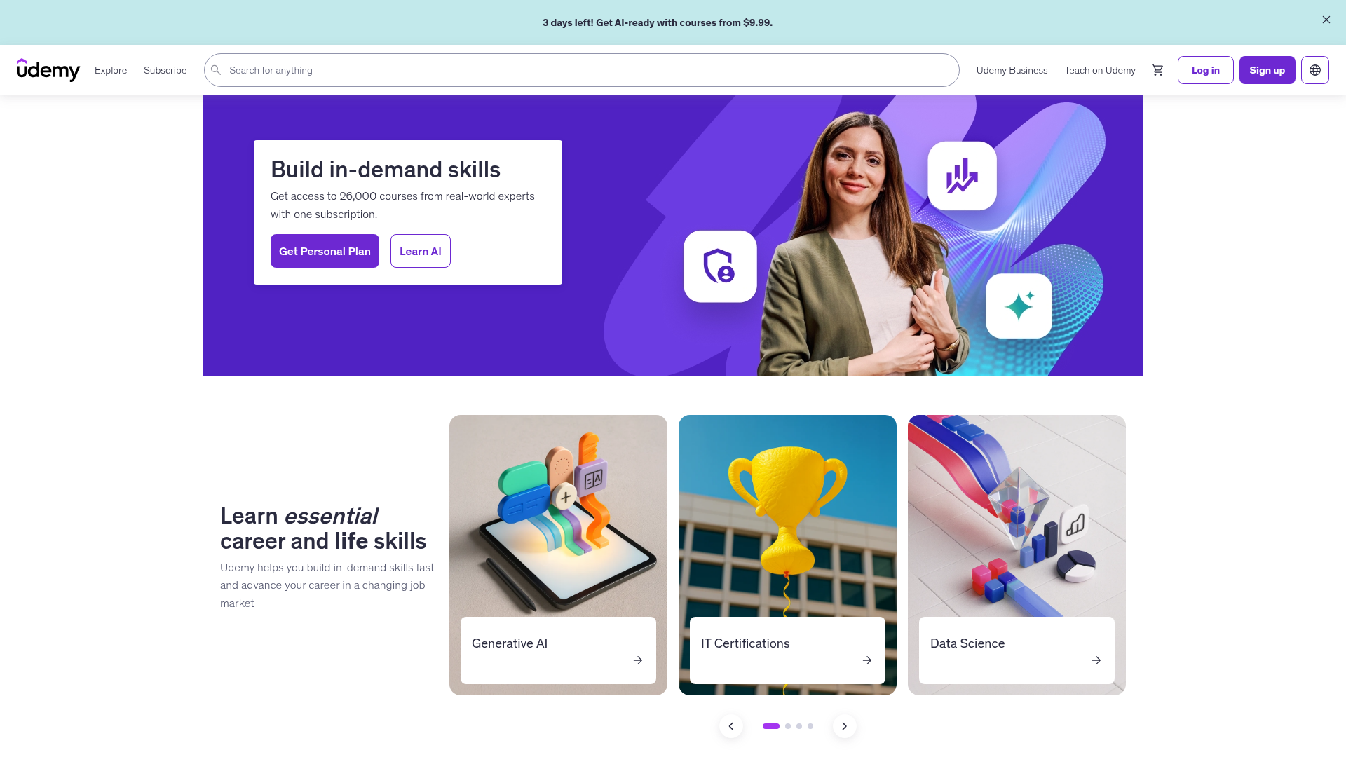 Screenshot of Udemy Business website