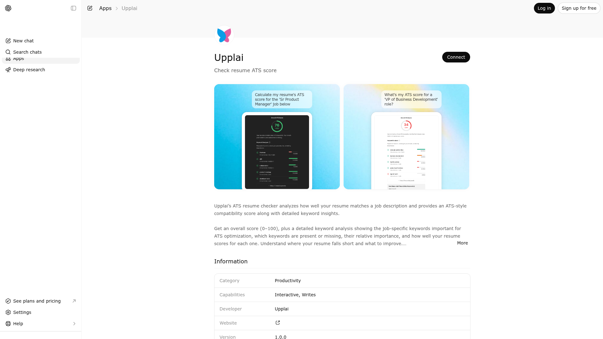 Screenshot of Upplai website
