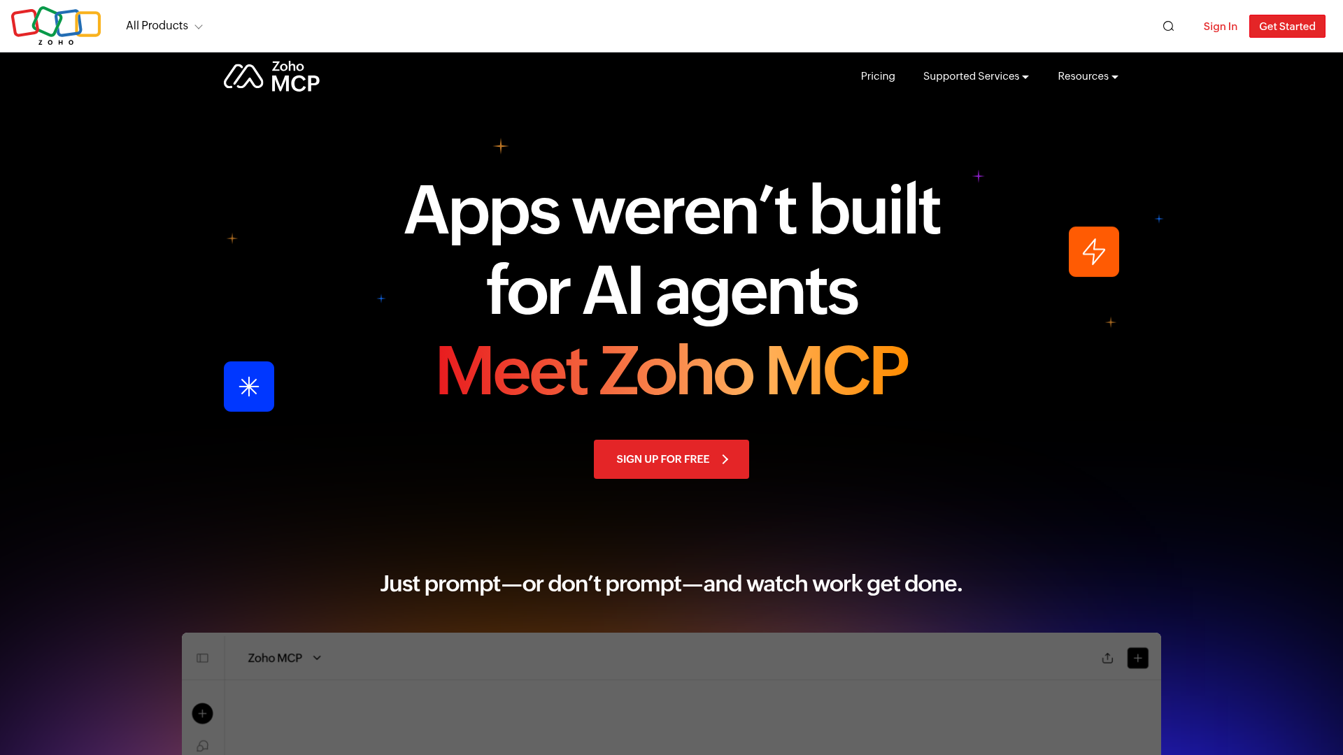 Screenshot of Zoho Desk website